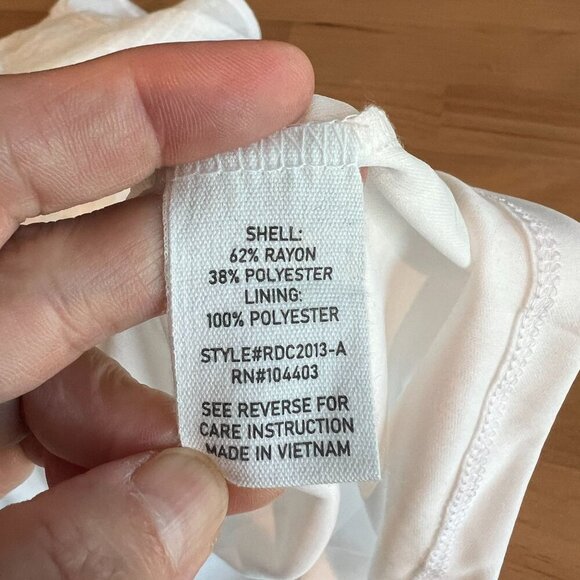 August Sky Womens Smocked Ruffle Sleeve Tiered Midi Summer Dress SMALL White - Picture 8 of 10